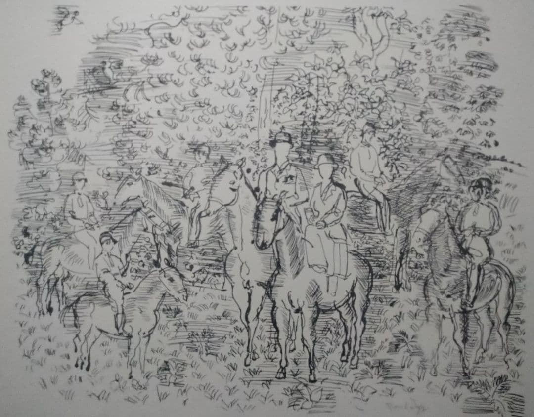 bラウル・デュフィの 乗馬　リトグラフ 本物保証