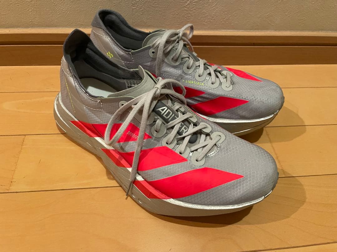 adidas ADIZERO ADIOS PRO4 M グレー/レッド24.0