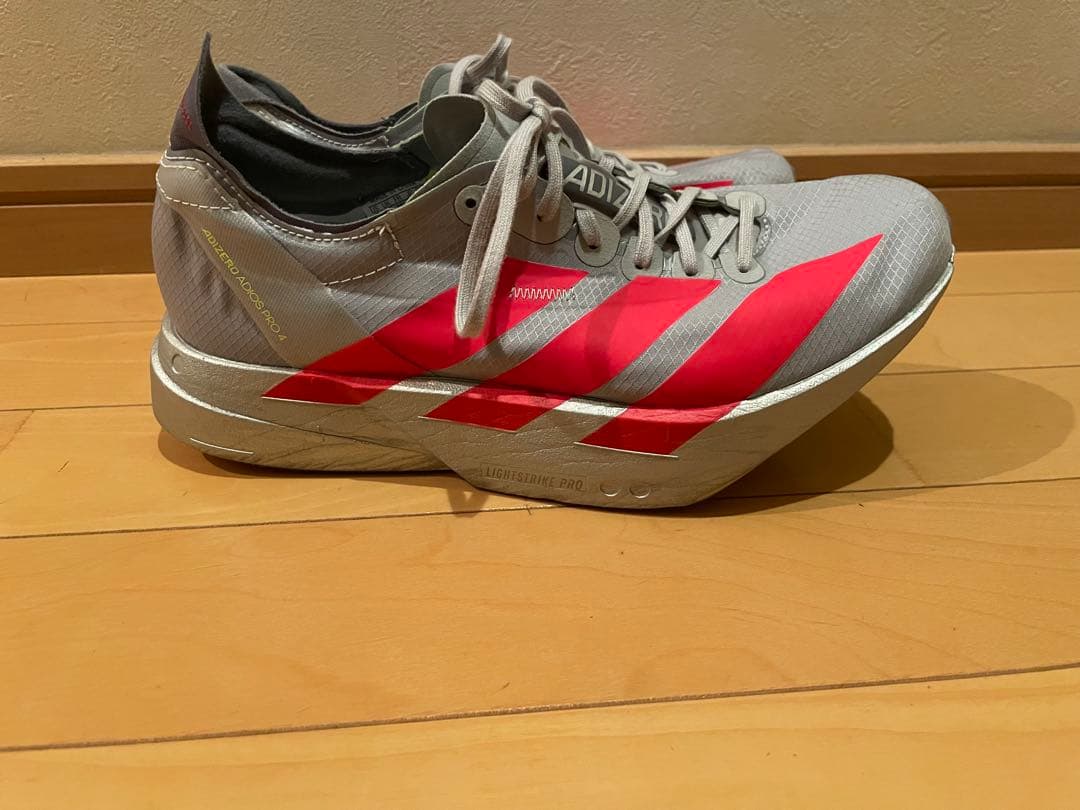 adidas ADIZERO ADIOS PRO4 M グレー/レッド24.0