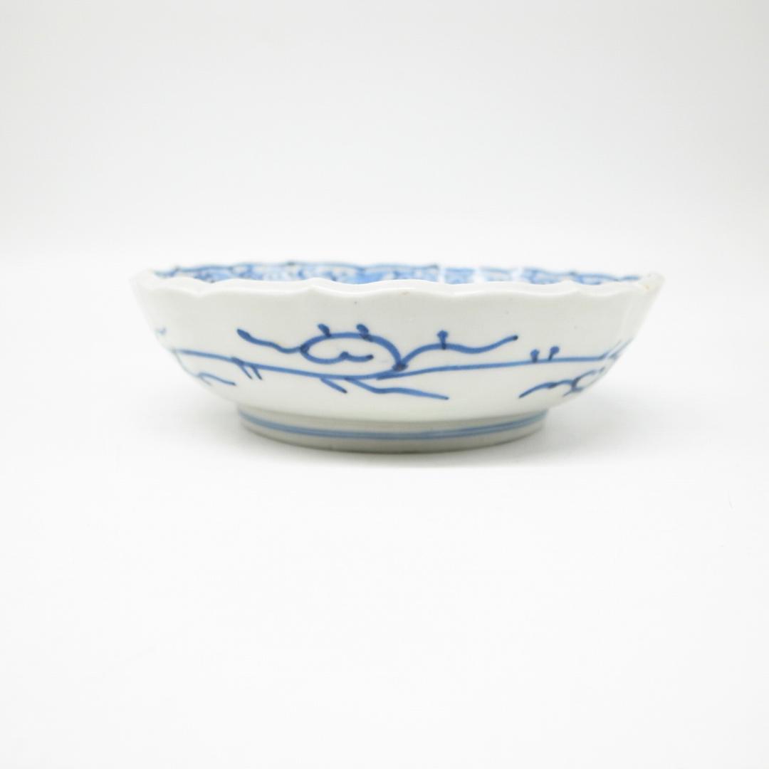 古伊万里　線画　パイナップル　なます皿　2枚