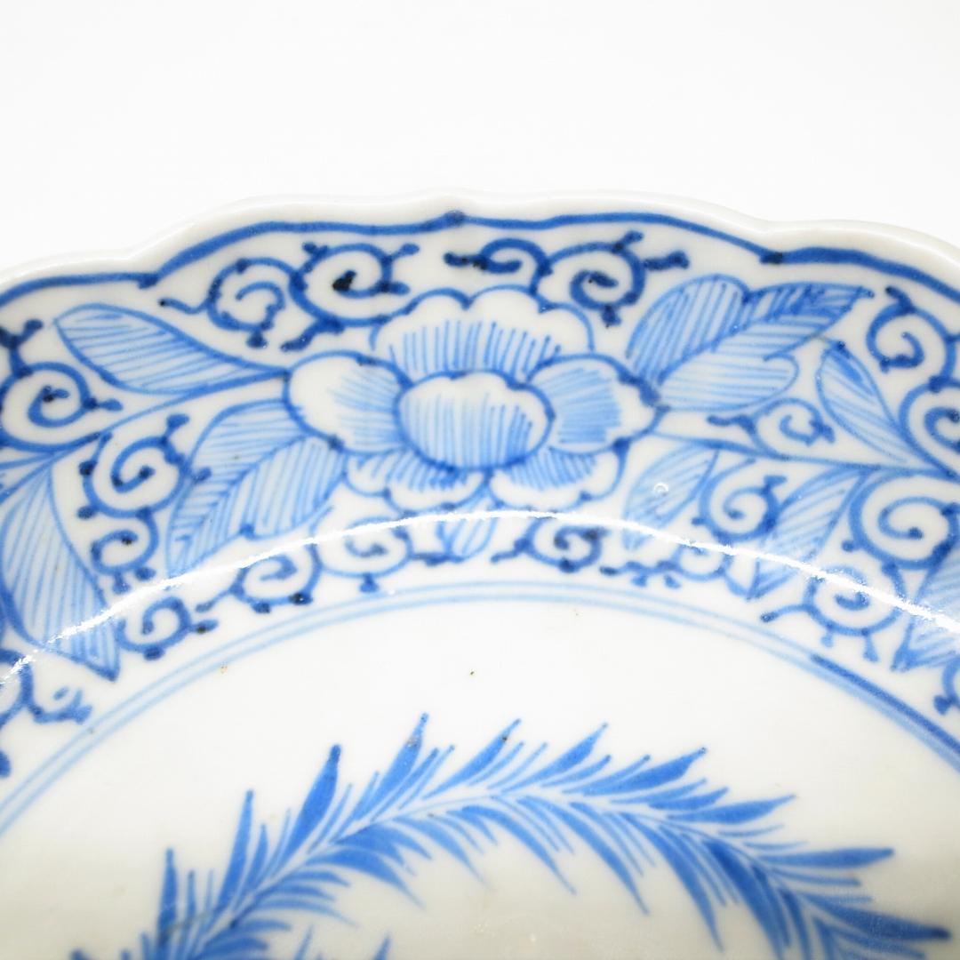 古伊万里　線画　パイナップル　なます皿　2枚