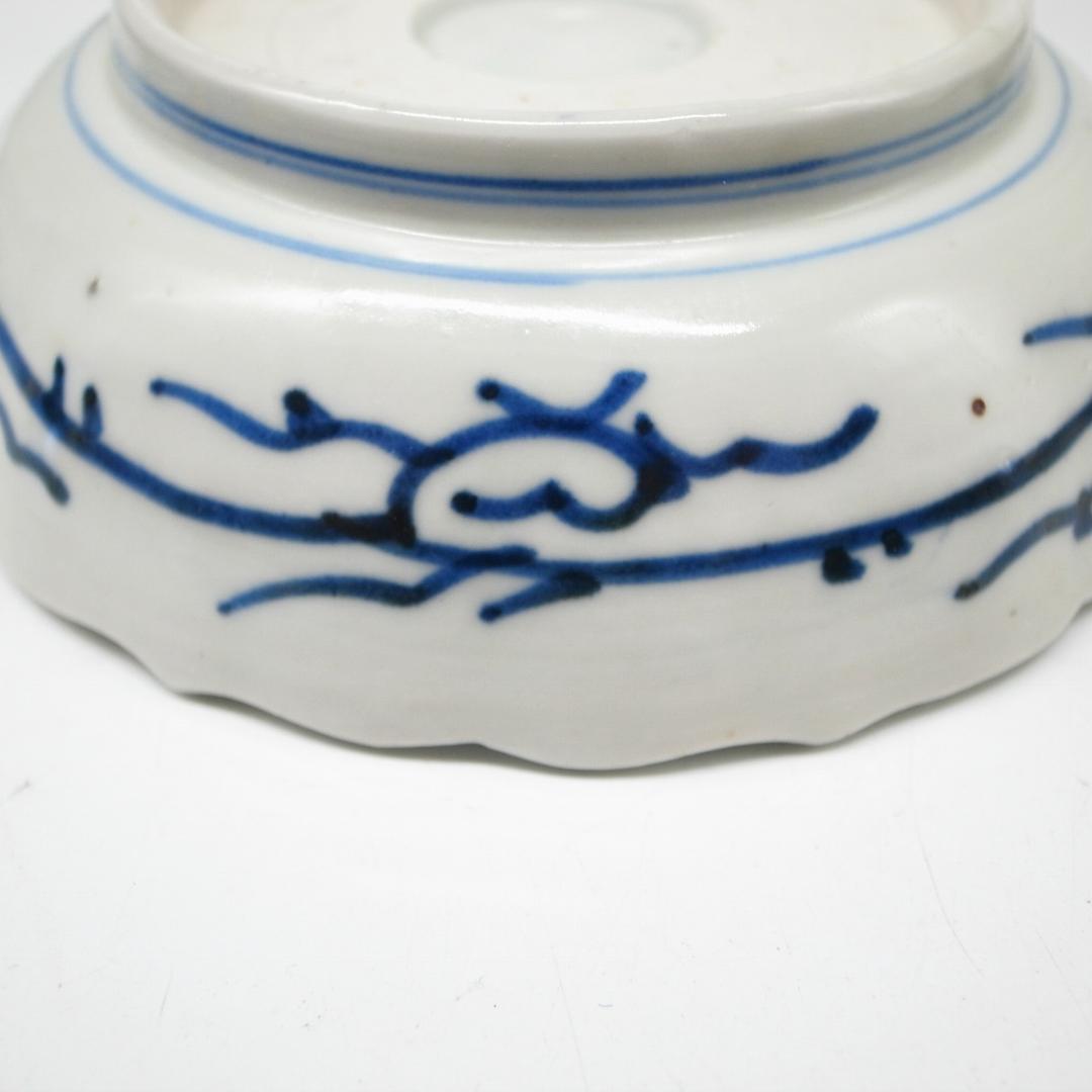 古伊万里　線画　パイナップル　なます皿　2枚