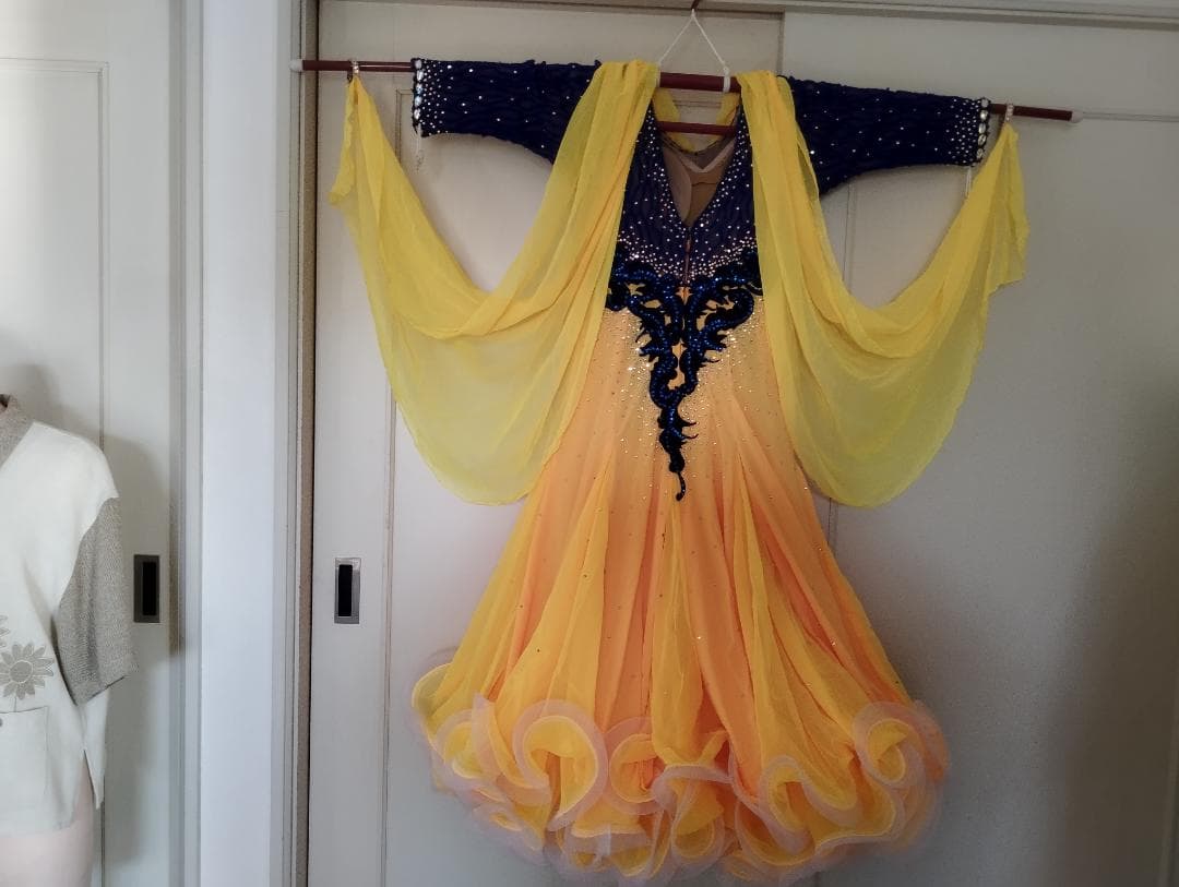 社交ダンスドレス 青と黄色