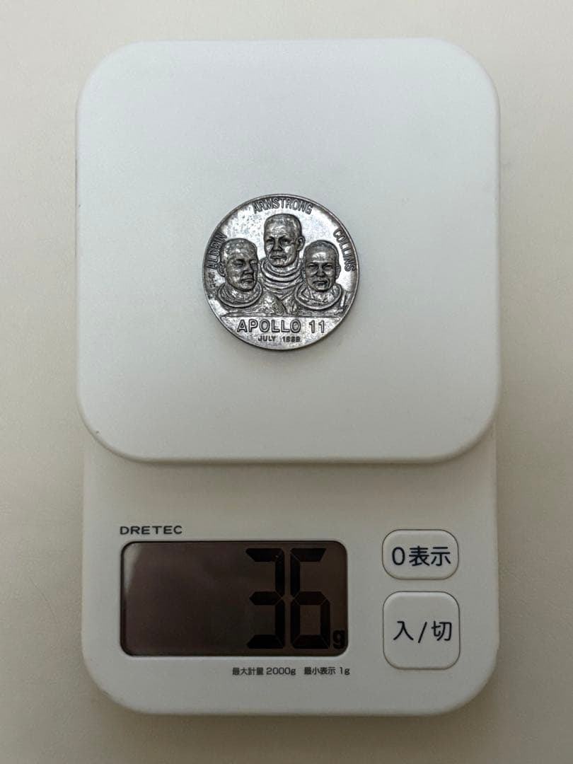 純銀 アポロ11号メダル 純銀 1969年製 記念メダル
