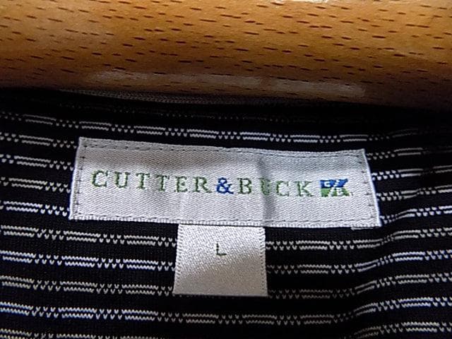 81704 CUTTER&BUCK  ハーフジップポロシャツ　黒xグレー　L