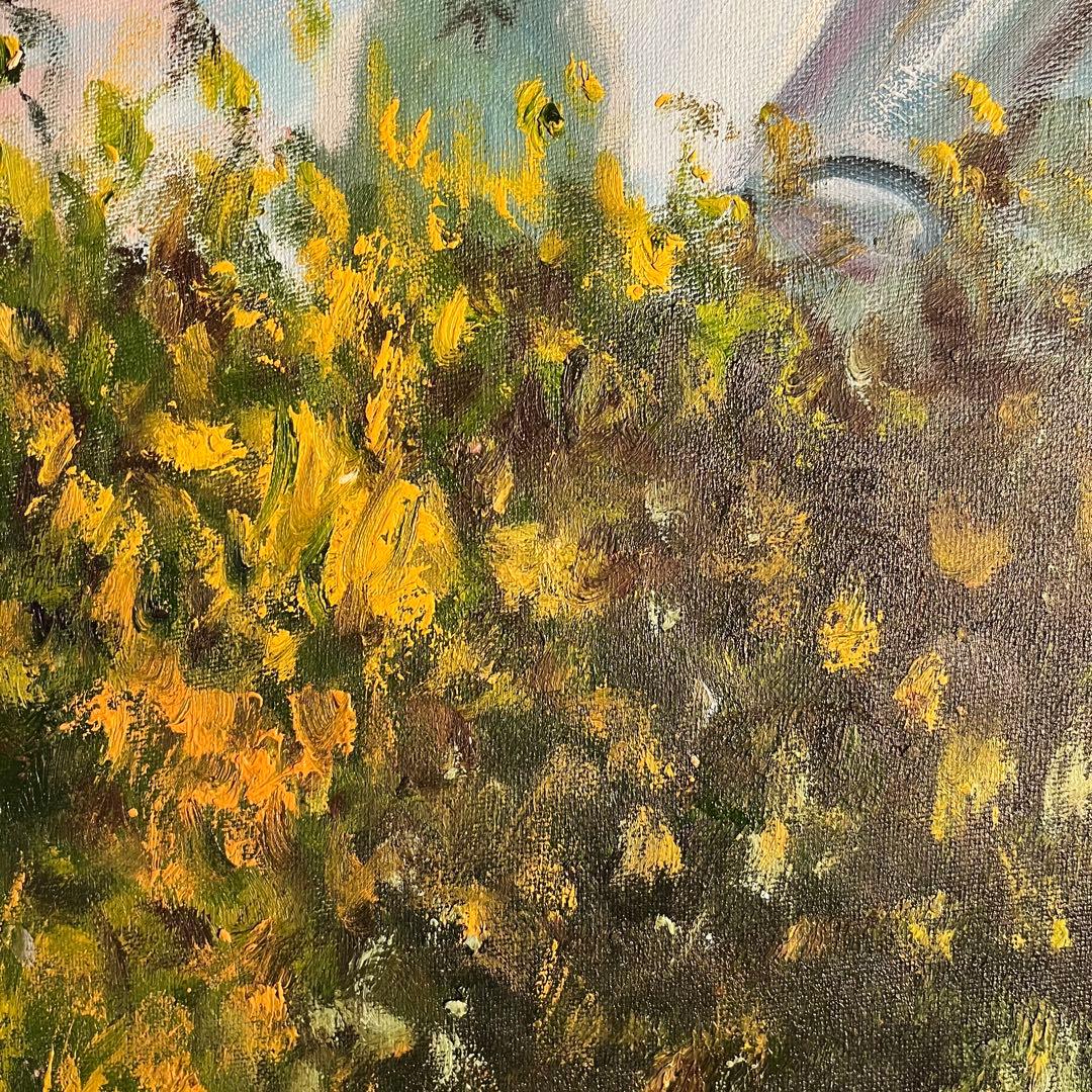 手書き油絵 クロード・モネ 日傘をさす人 額付 絵画 インテリア 油彩画