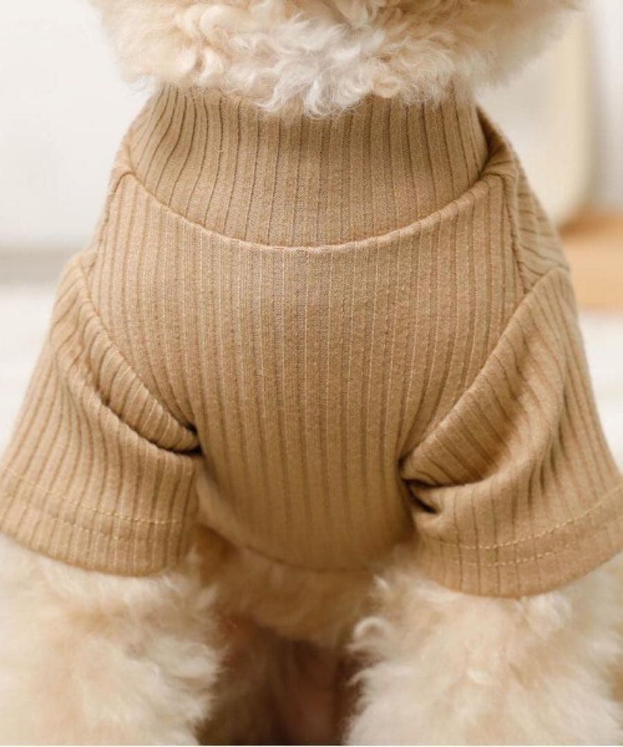 moncheri シンプルハイネックリブトップス