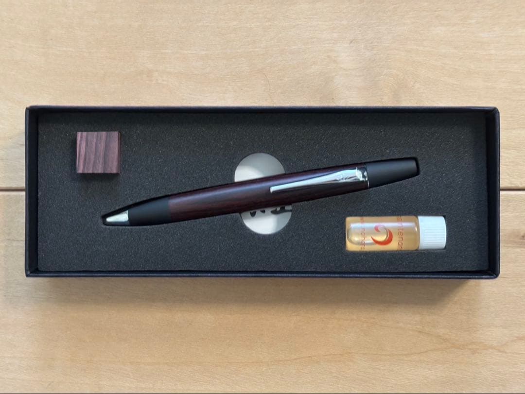 野原工芸　キングウッド　ロータリー　ボールペン　シルバー