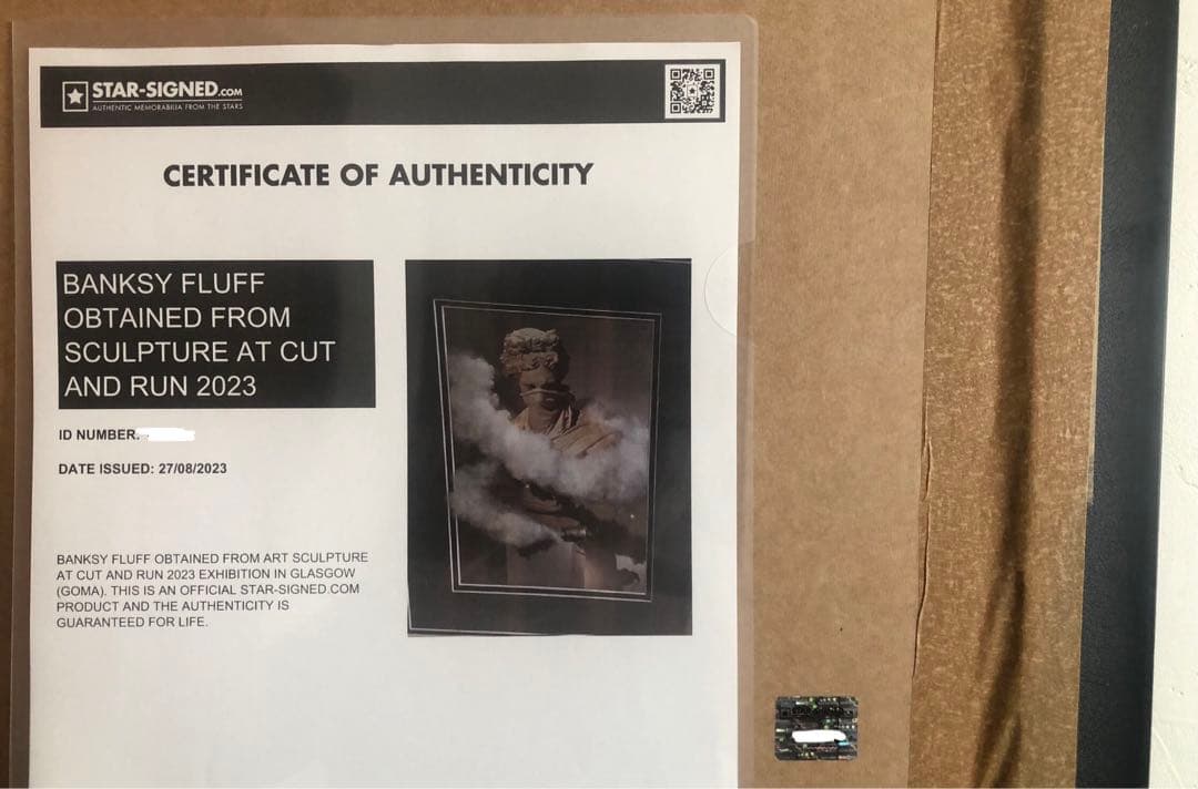 バンクシー 「FLUFF OBTAINED AT CutAndRun」 COA付