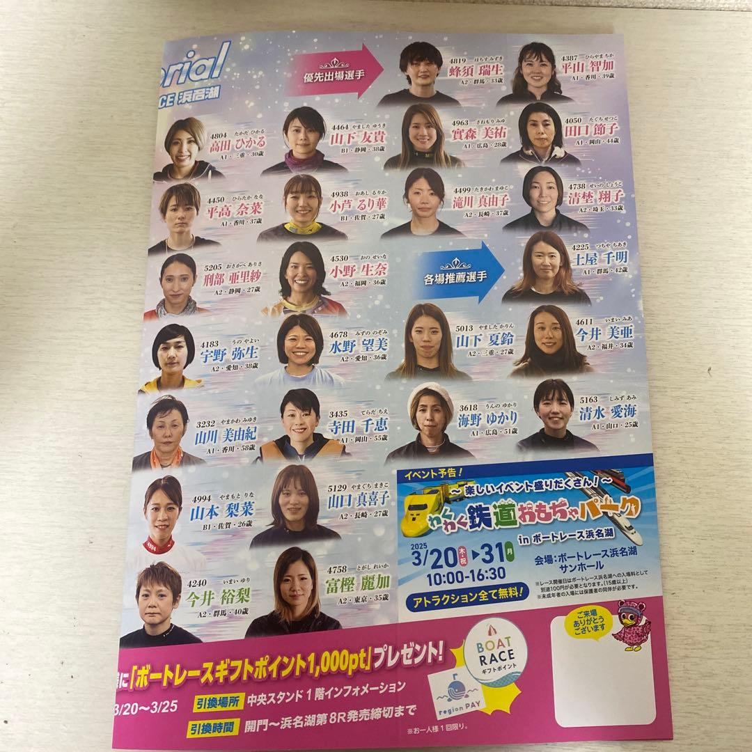 浜名湖G1スピードクイーンメモリアル　川井萌、西橋奈未記念舟券＆マフラータオル