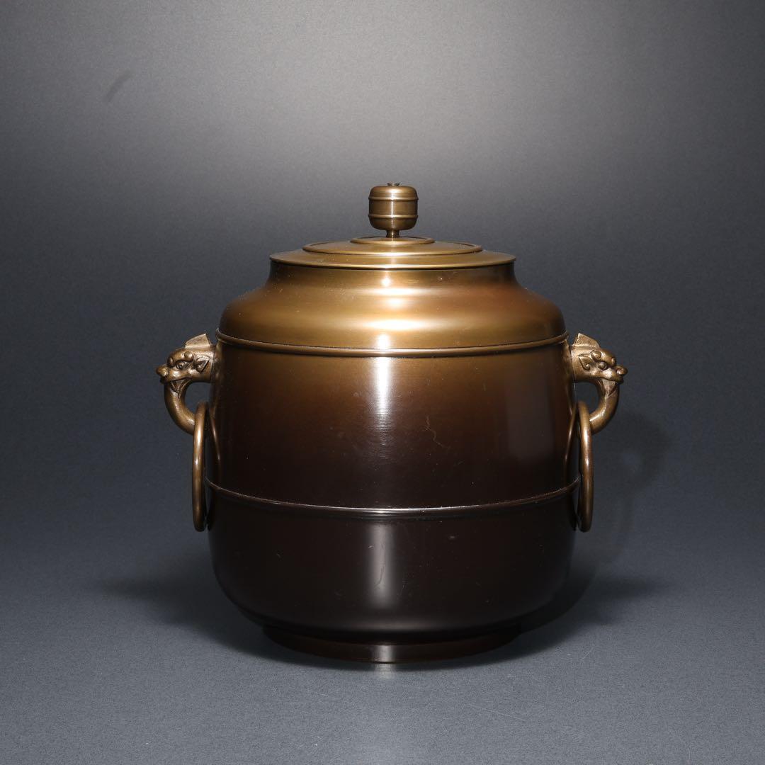 【茶道具】唐銅　皆具　秀峰　共箱　R1678