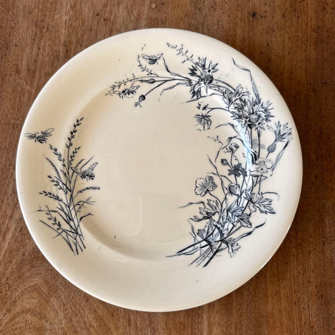 フランス アンティーク 蜂とお花のディナープレート①