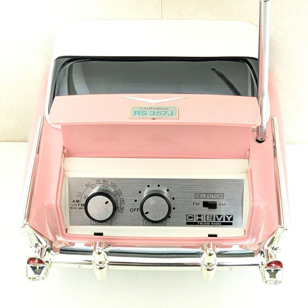 【激レア箱付き】1988年製 シボレー 57 ベルエア ピンク ビンテージラジオ