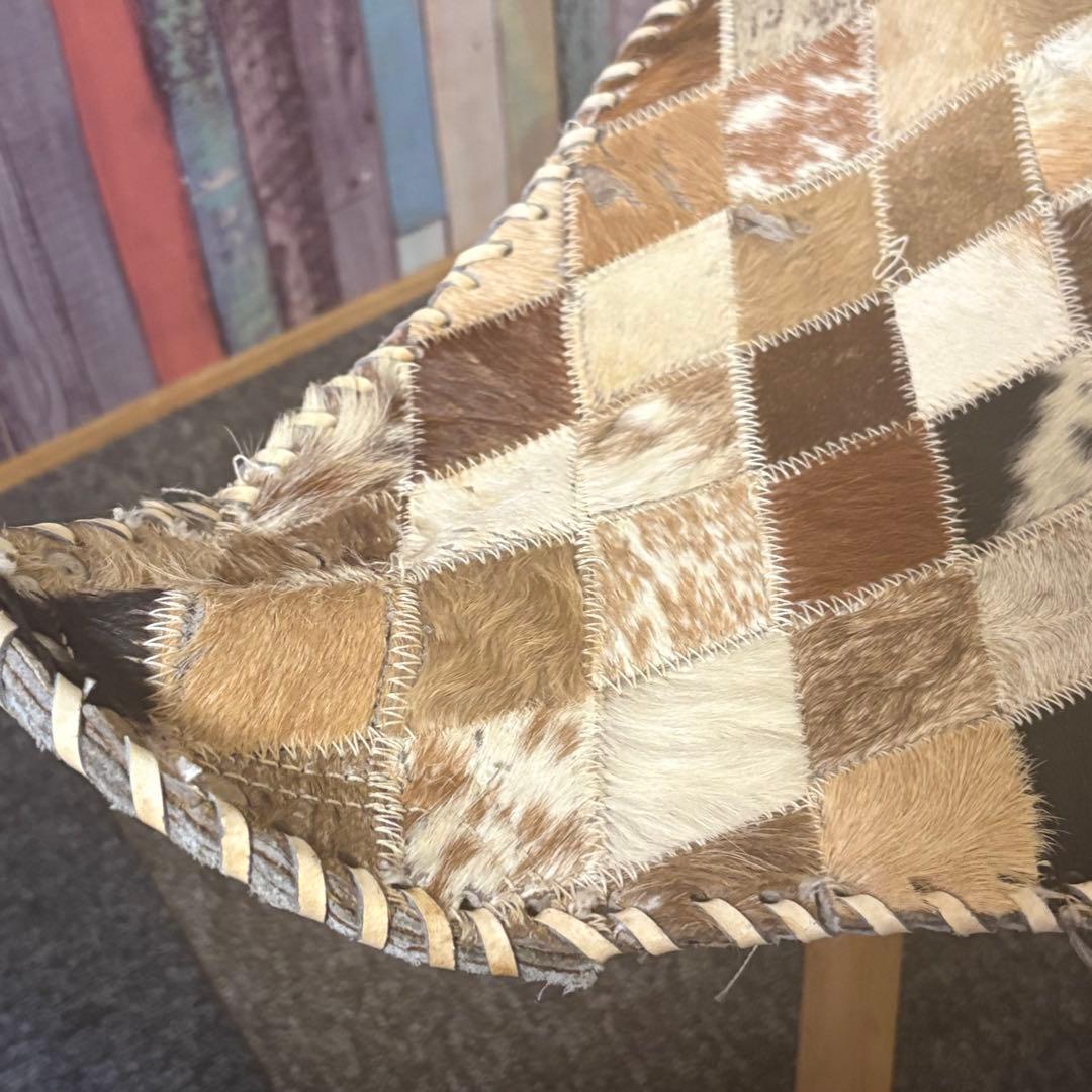 90年代アンティーク◎本革パッチワーク ハンティングチェア◎スツール