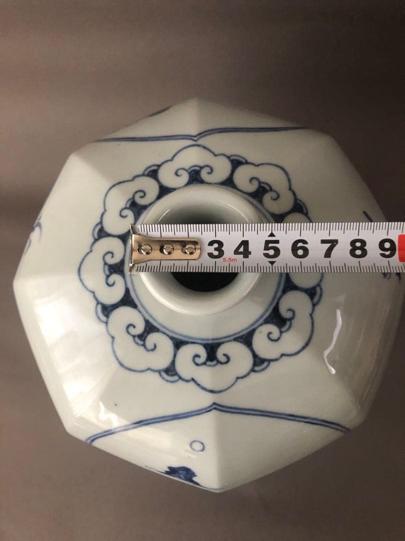 朝鮮陶器　染付青花雲堂手　壺