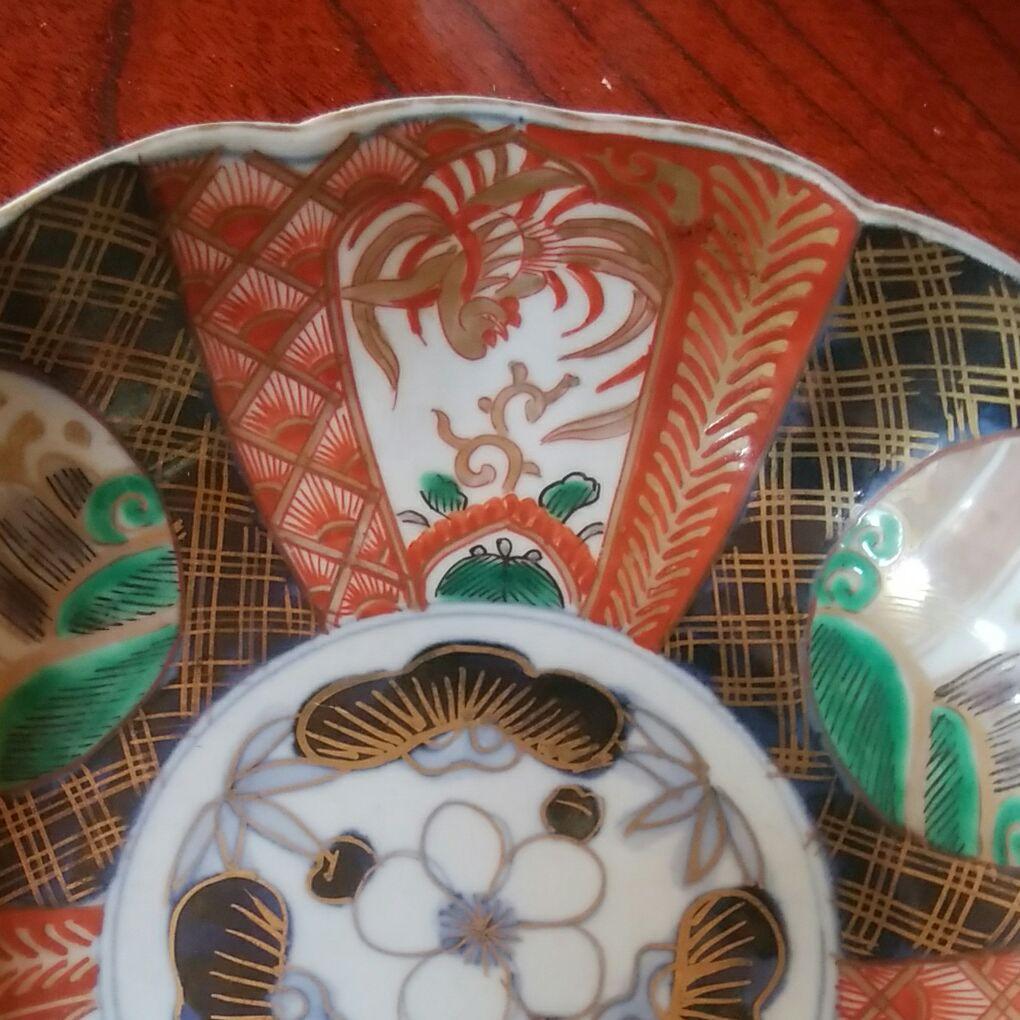 151  古伊万里　金襴染錦　色絵　5客