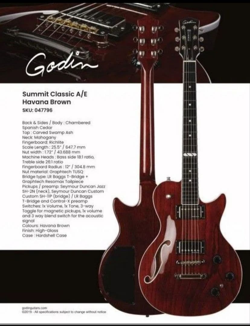 【超激レア】Godin Summit Classic A/E エレキ&エレアコ