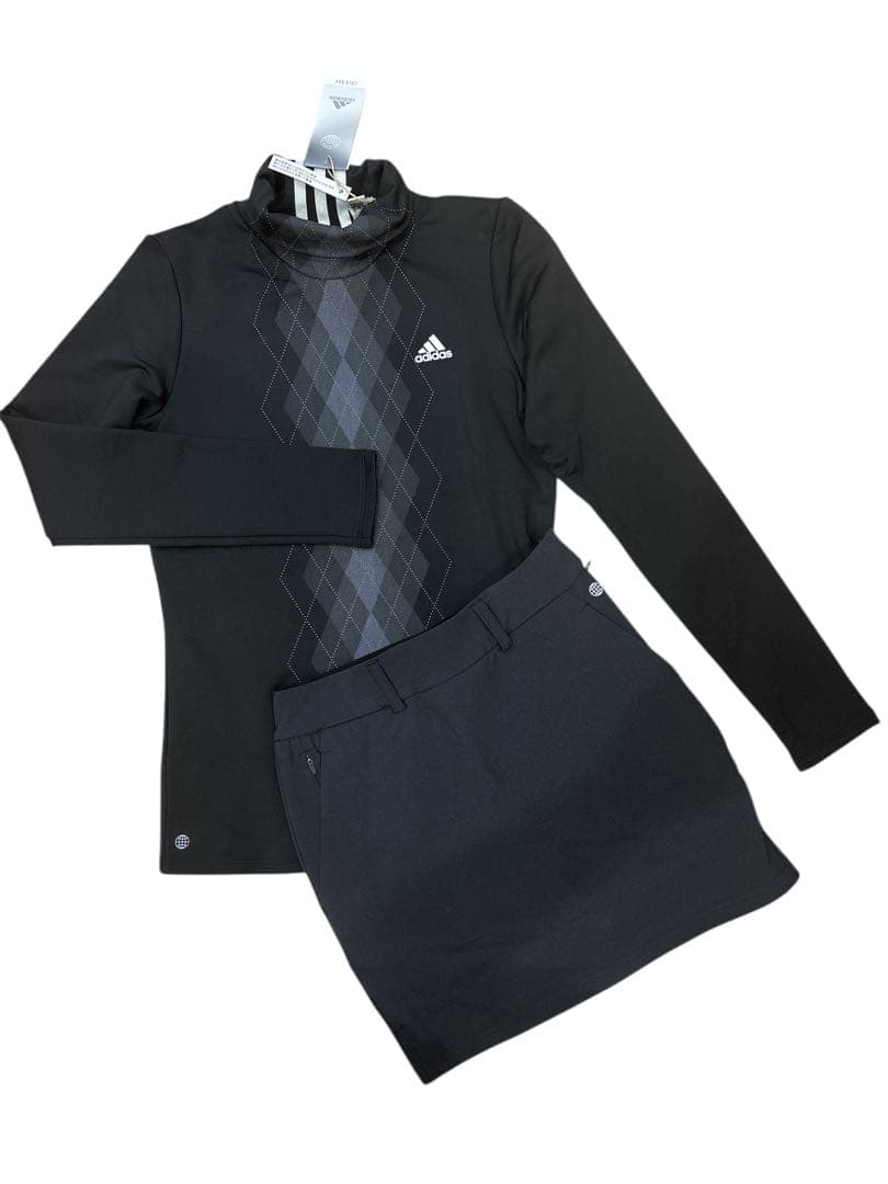 新品タグ付アディダスゴルフ モックネックシャツ＆スカート セットアップ S