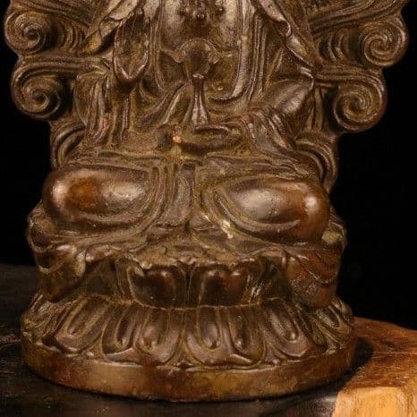 仏教美術 中国 仏像 バックライト観音様 小仏像 銅製 銅器