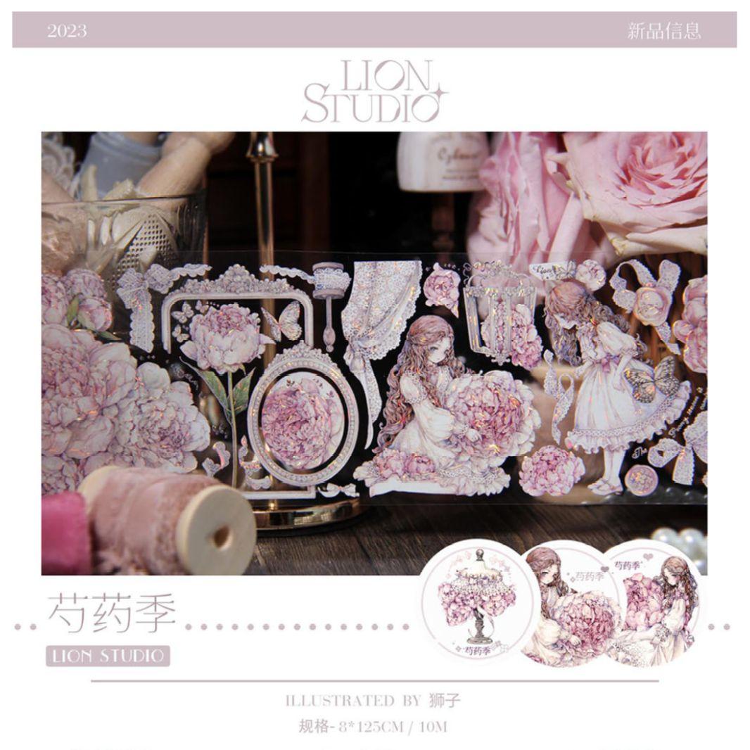 ✩再販✩J684＃芍药季(贝壳光)LION切売り海外人物マステ女子