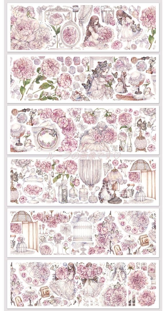 ✩再販✩J684＃芍药季(贝壳光)LION切売り海外人物マステ女子