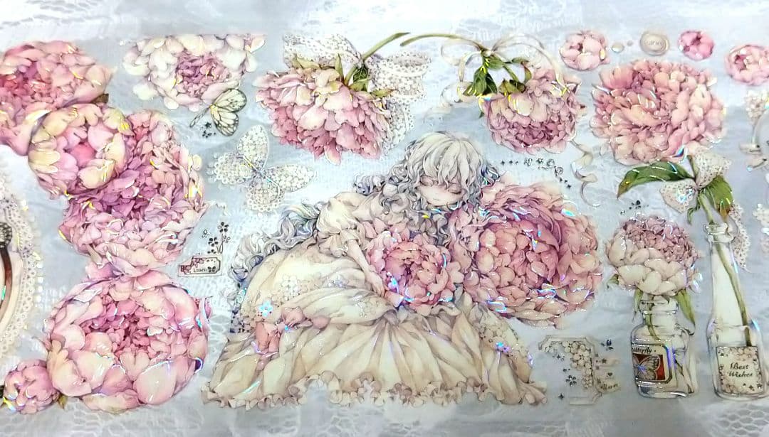 ✩再販✩J684＃芍药季(贝壳光)LION切売り海外人物マステ女子