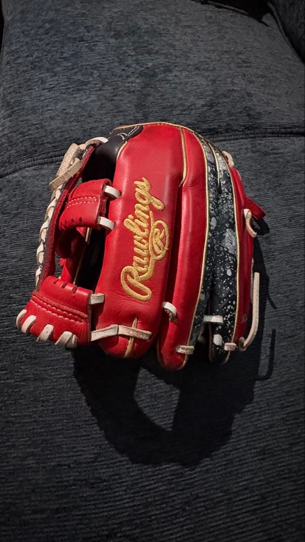 Rawlings 野球　軟式グローブ 内野用　レッド/ブラック