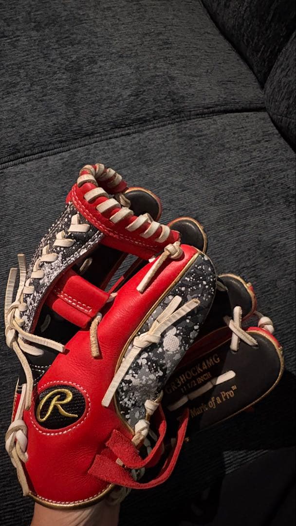 Rawlings 野球　軟式グローブ 内野用　レッド/ブラック