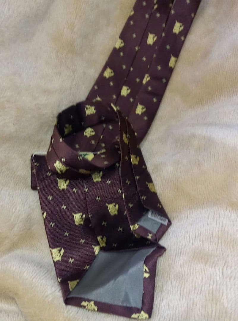 レア☆初代☆ポケットモンスター☆ピカチュウ刺繍☆ネクタイ☆ブラウン彡