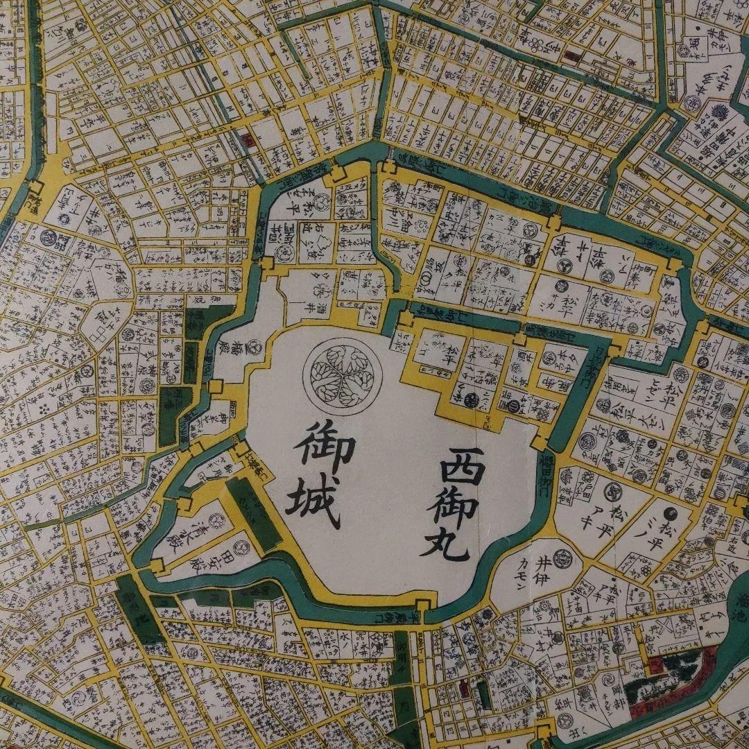 \"未使用\" 超大判色繪　安政六巳未年新刻『御江戸絵圖』、須原屋茂兵衛蔵板