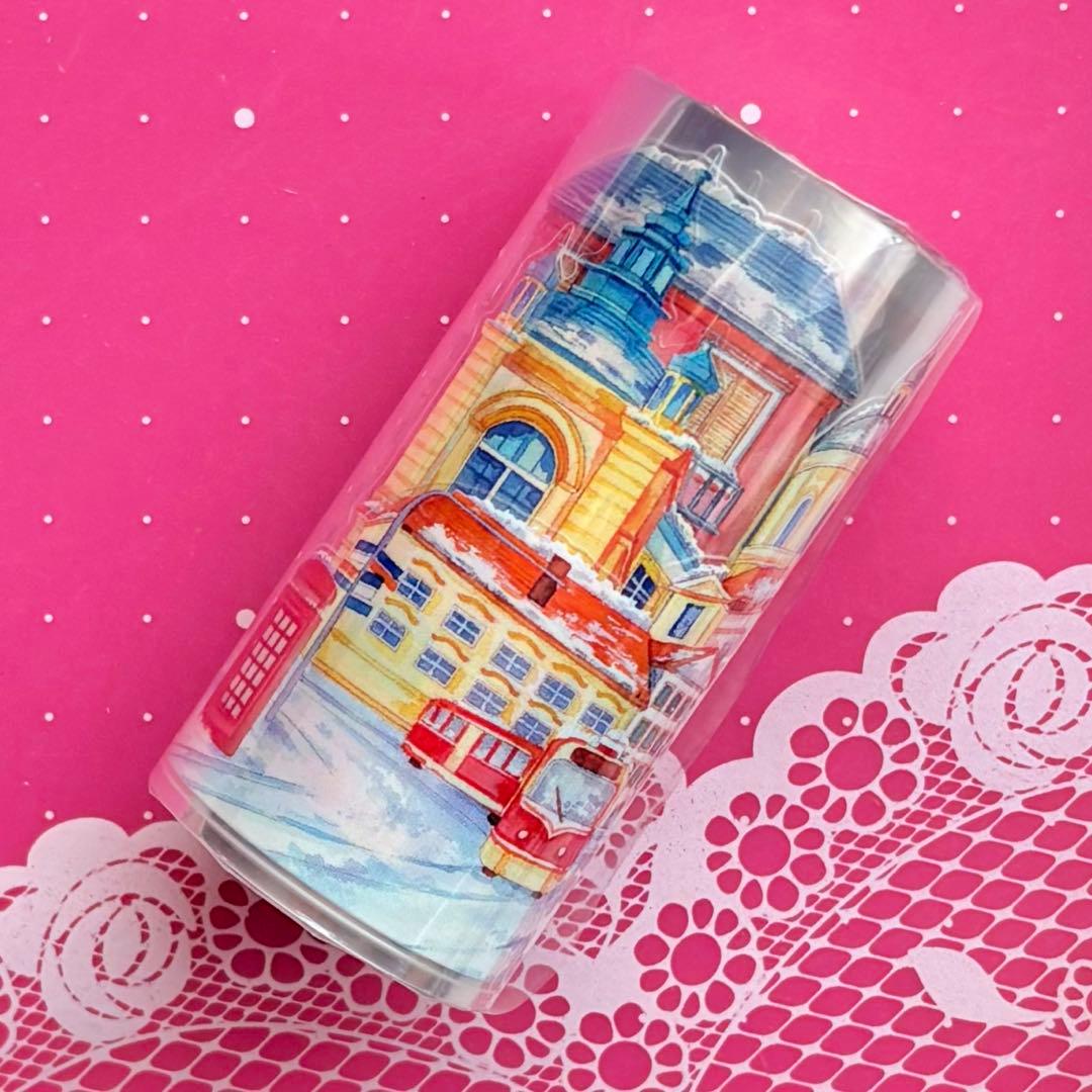 PET 冬日街城 ダイカット加工 8cm×5m 海外マスキングテープ
