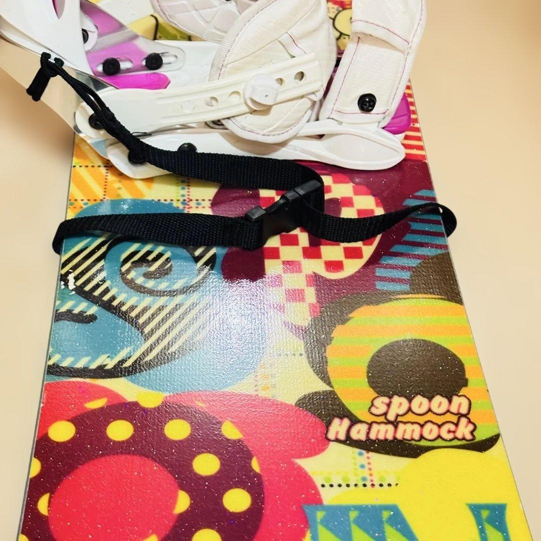 144cm ハミック スノーボード ピンク/マルチカラービンディング女性初心者