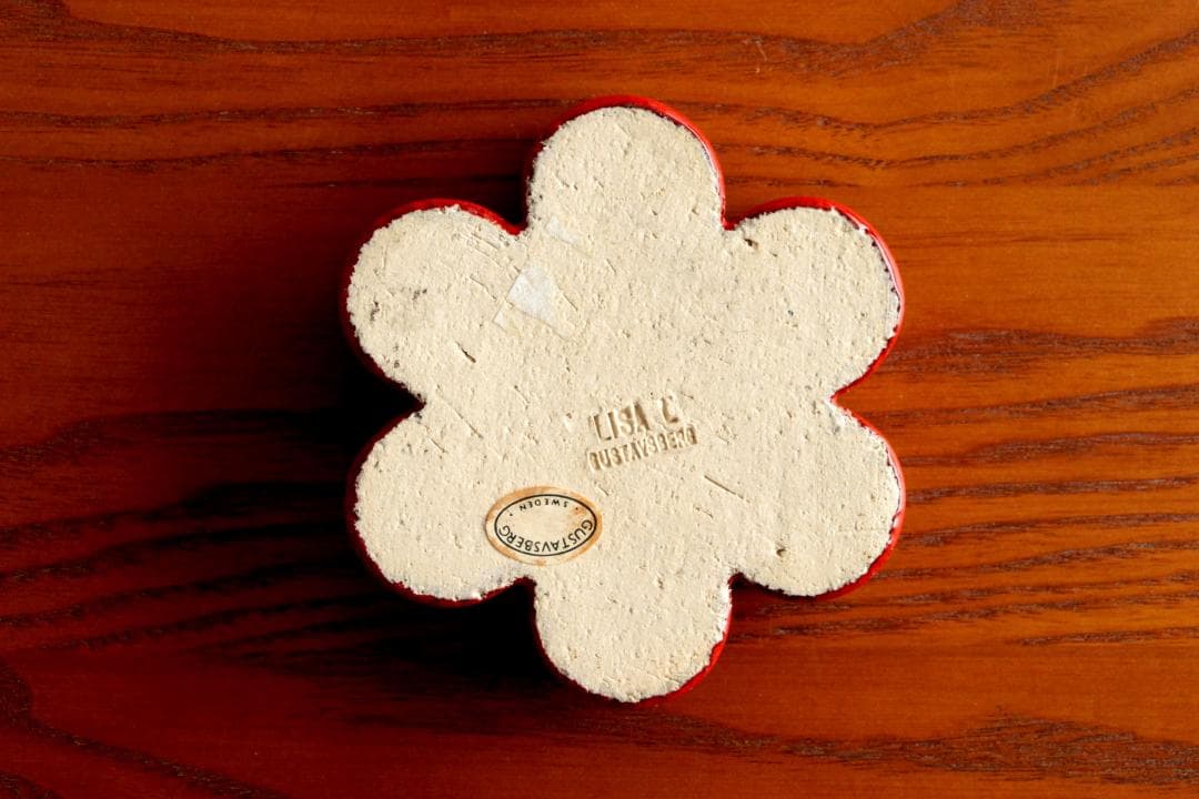 Lisa Larson リサラーソン キャンドルホルダー 赤 b