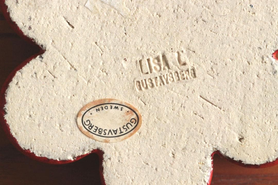 Lisa Larson リサラーソン キャンドルホルダー 赤 b