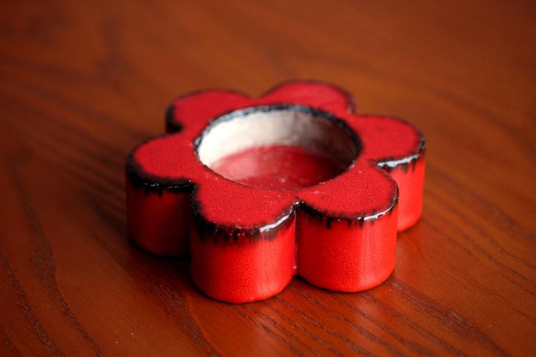 Lisa Larson リサラーソン キャンドルホルダー 赤 b