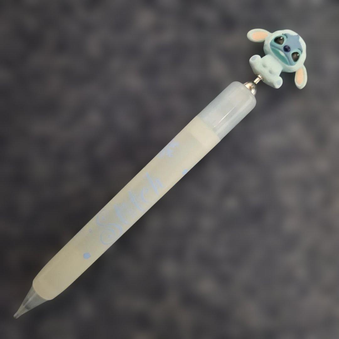 公*o様 レア スティッチ シャーペン もこもこ ウサギ フィギュア ディズニー