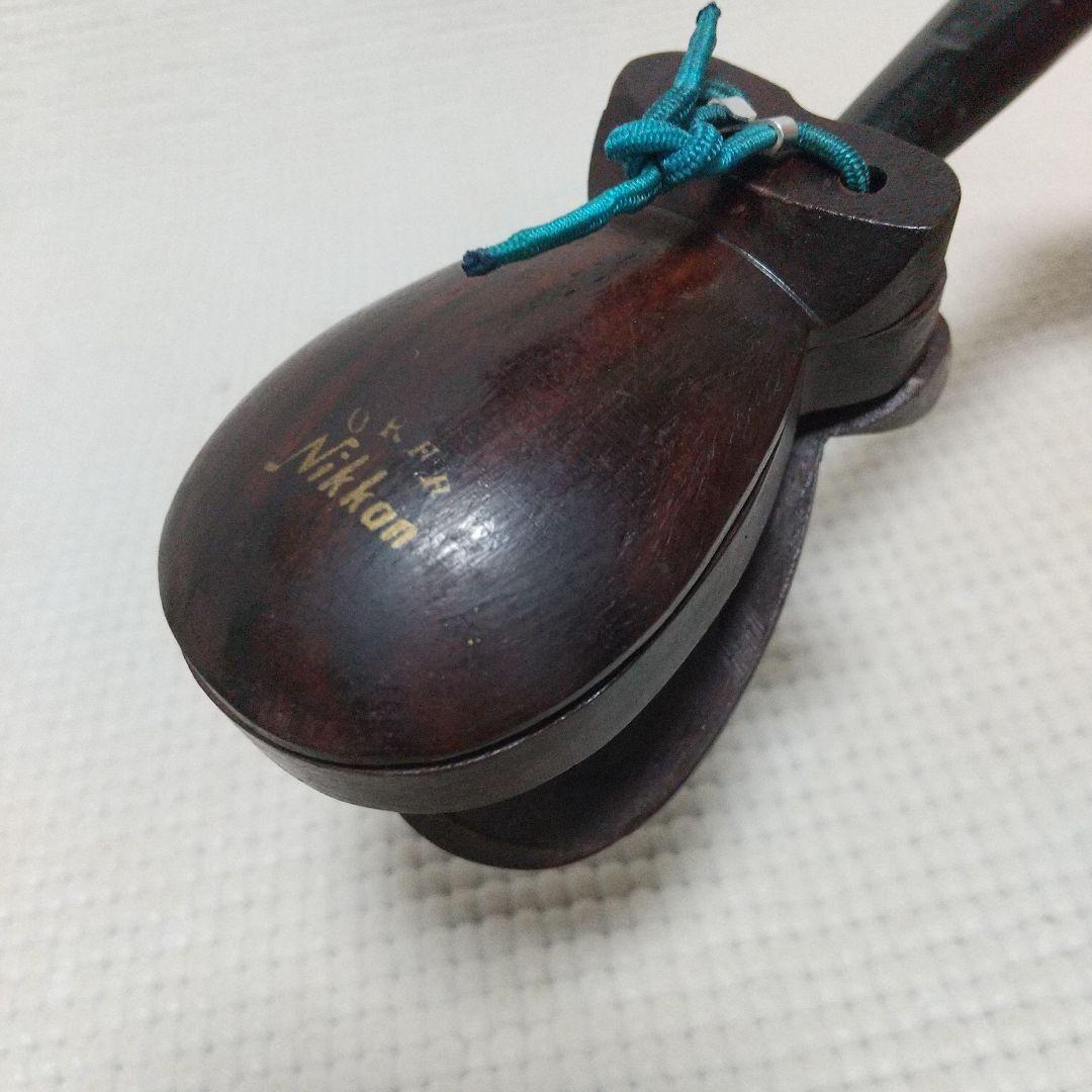激レア♪NIKKAN製〈柄付きカスタネット〉キレの良い音♪木製 昭和レトロ