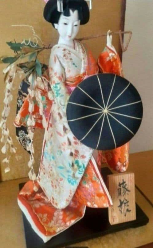 日本人形 藤娘 ガラスケース付き 昭和 アンティーク雑貨 インテリア 歌舞伎役者