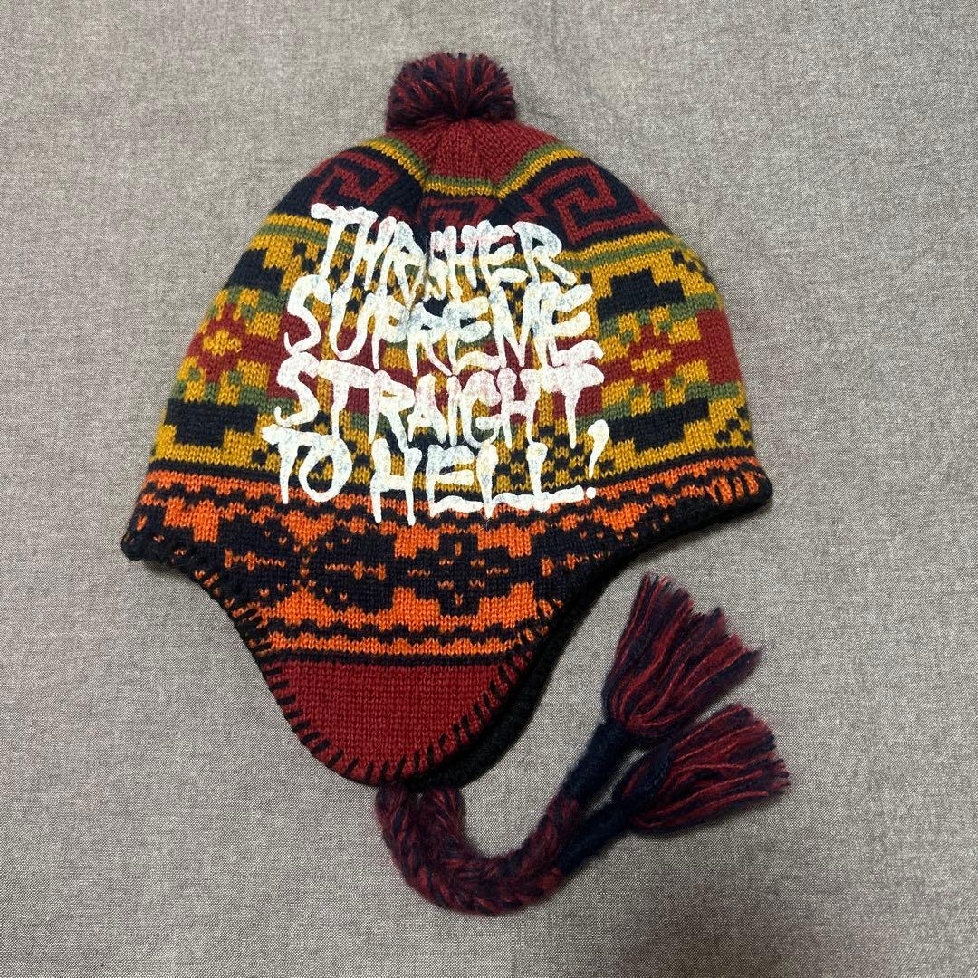 スキー・スノーボードアクセサリー Supreme x Thrasher Earflap Beanie \