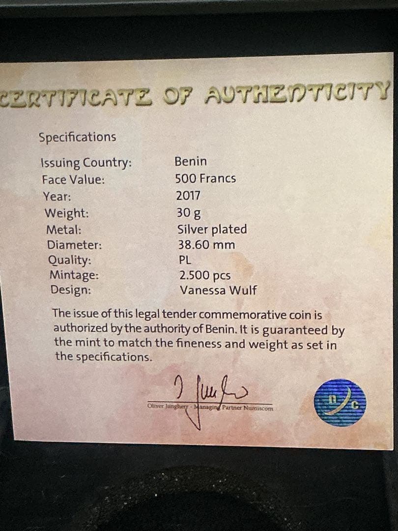 ミュシャ × 黄道十二宮 ― 牡羊座、Aries　銀メッキ付き白銅貨