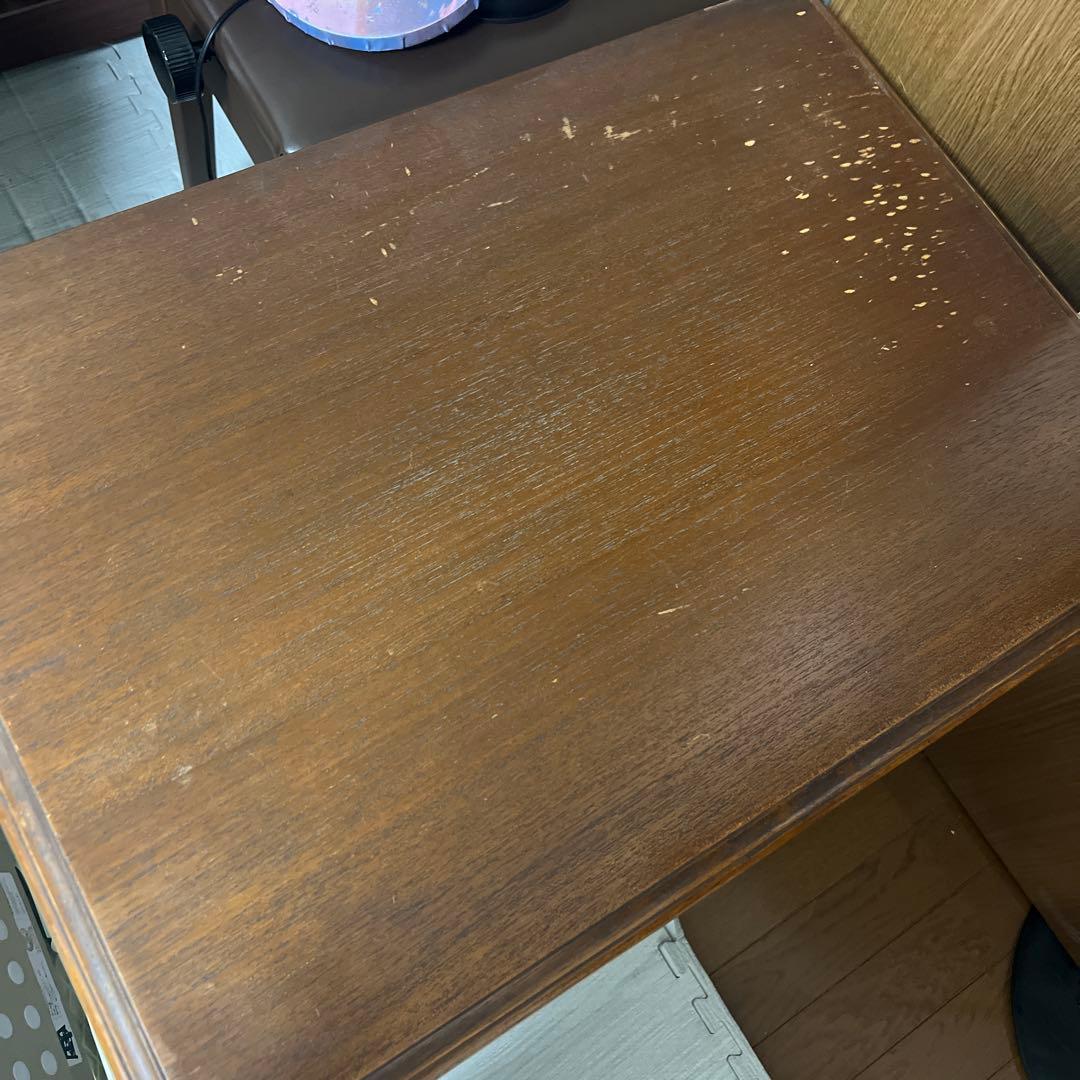 アンティーク　テーブル付き　キャビネット　棚