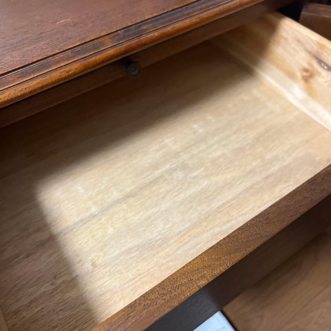 アンティーク　テーブル付き　キャビネット　棚