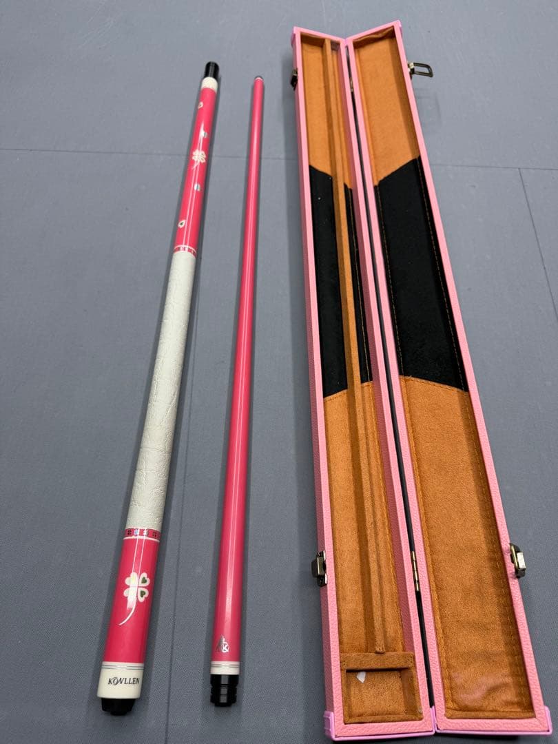 ピンクビリヤードキュー ハート柄 ケース付き