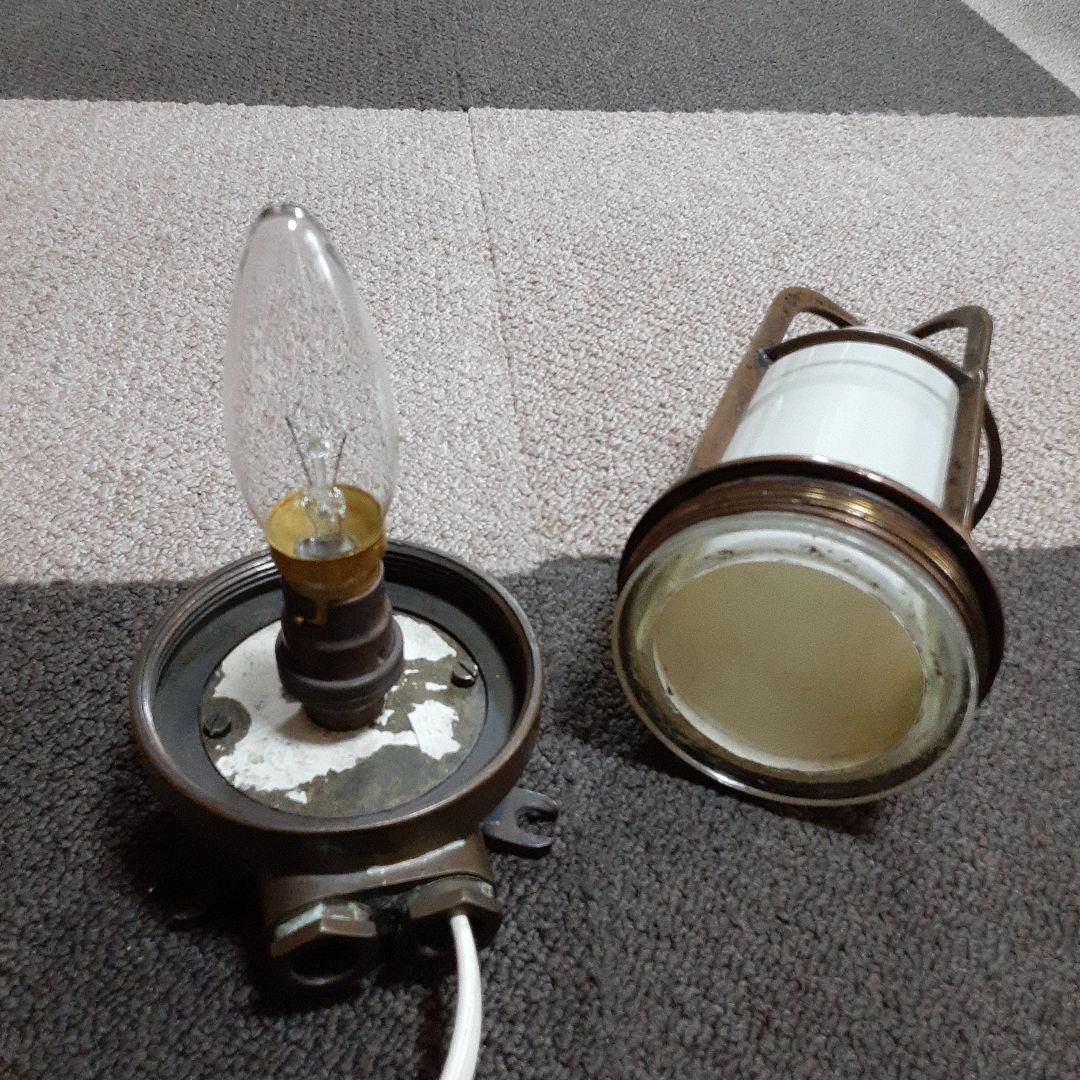 古い点灯マリンランプ/真鍮ハリケーンデッキ/船舶照明甲板ランタン/気泡ガラスホヤ