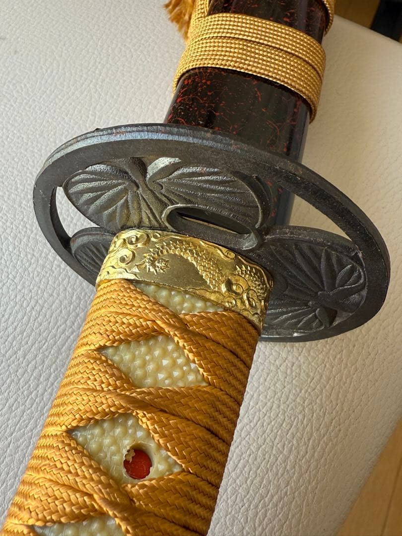 日本刀 2本セット 黒と金 亀甲模様 模造刀