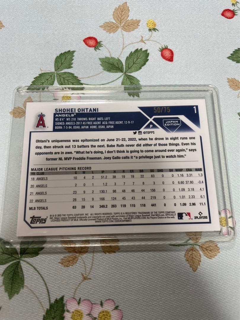 最新版topps japan edition 2023 大谷翔平　世界限定75枚