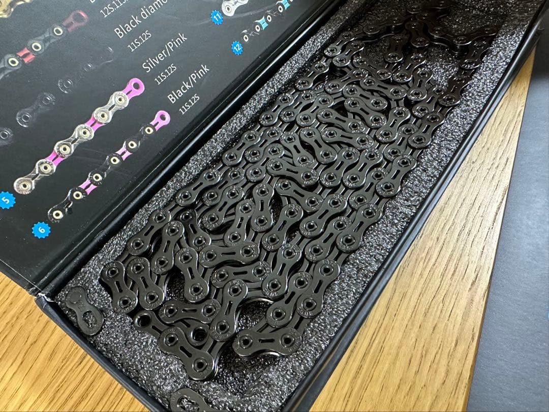 SUMC 最上級SX12SL ゴールド　ブラック ギア12速用チェーン2本セット