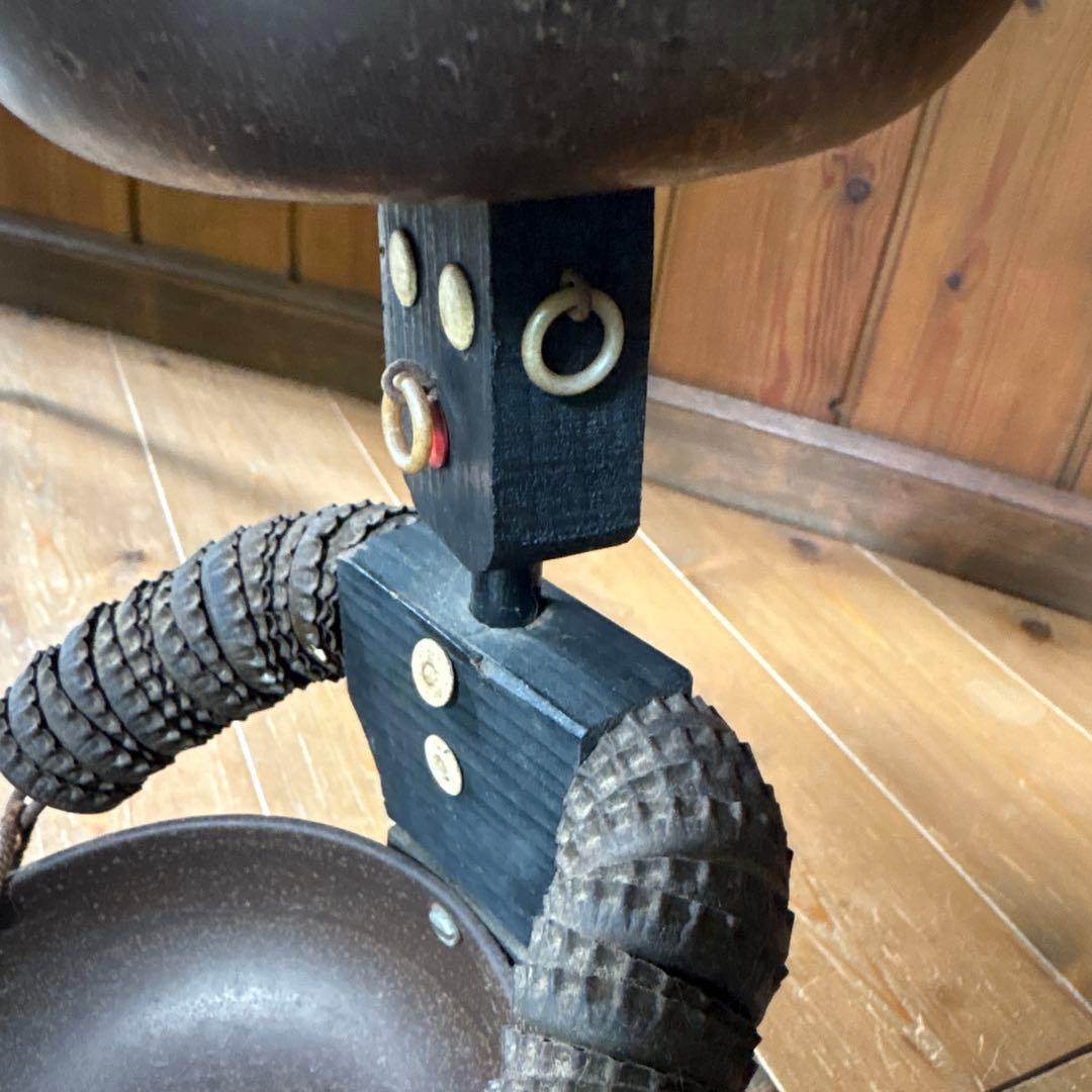 【50sビンテージ】ボトルキャップマン 黒 アンティーク人形 ハワイアン 置物