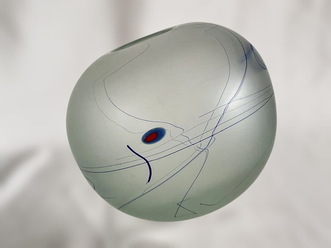 米原 眞司「ラインドローイング」②1990年代球体ガラス花瓶