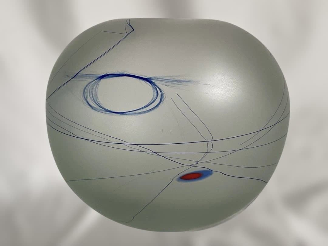 米原 眞司「ラインドローイング」②1990年代球体ガラス花瓶